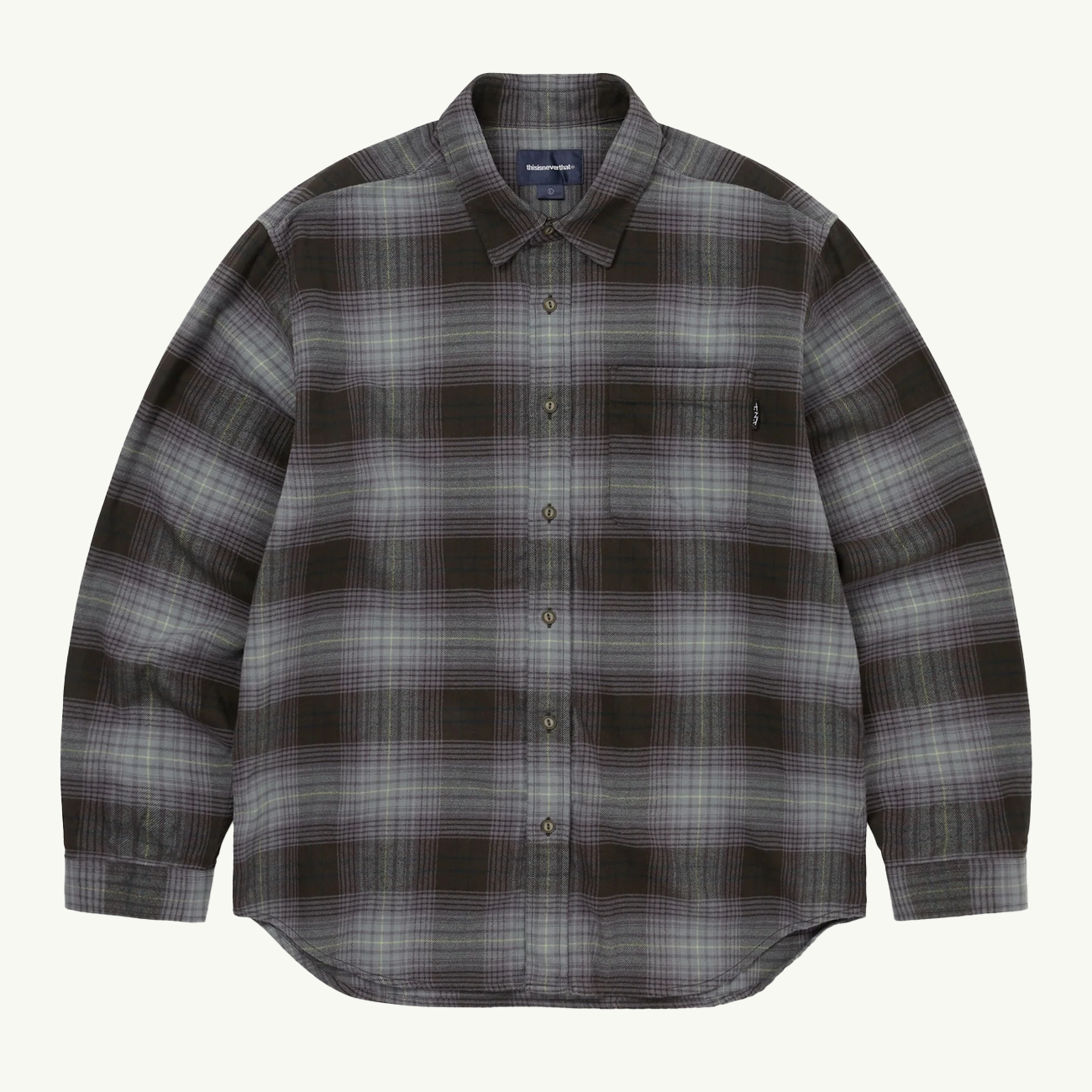 Flannel Check Shirt - Off Black