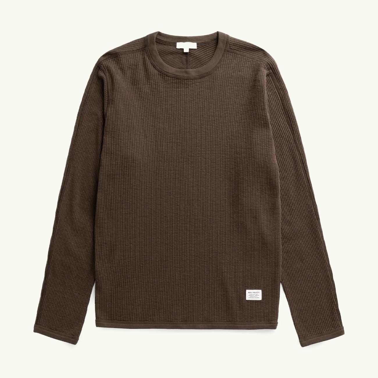 Stevns Cotton Hemp Military Rib LS T-Shirt - Delicioso Brown