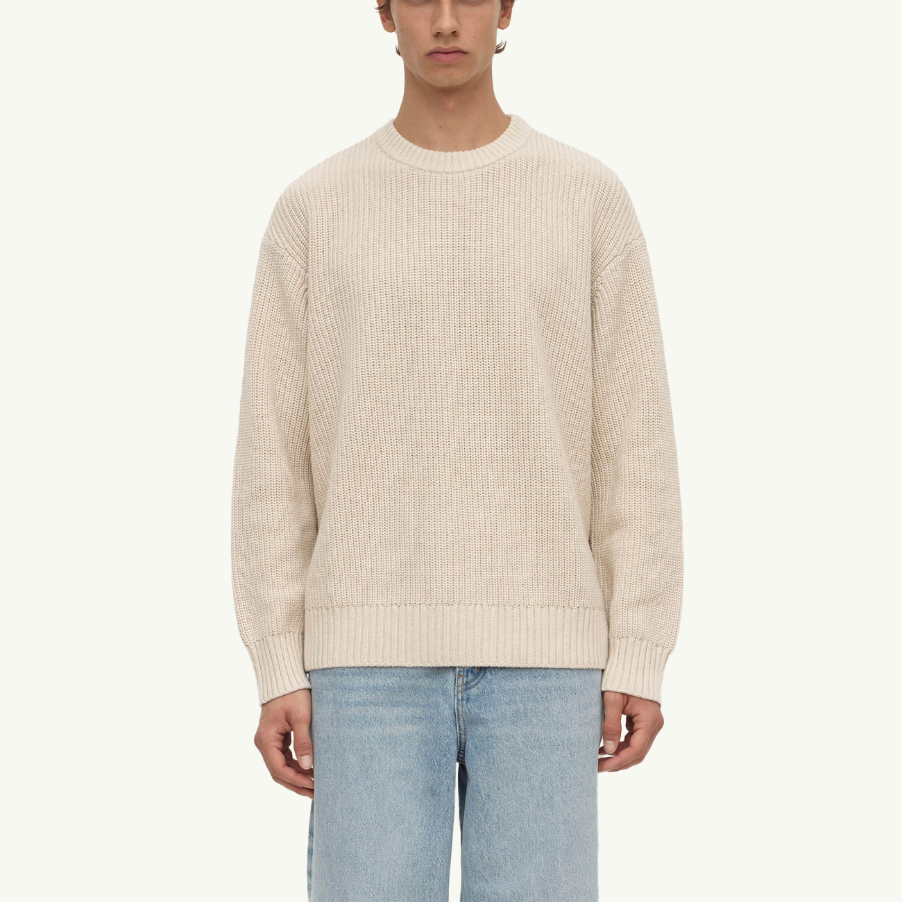 Carson Cotton Rib Knit - Oat Marle