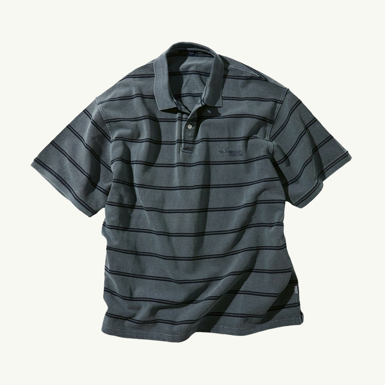 Pigment Dyed Border Polo Shirt - Navy