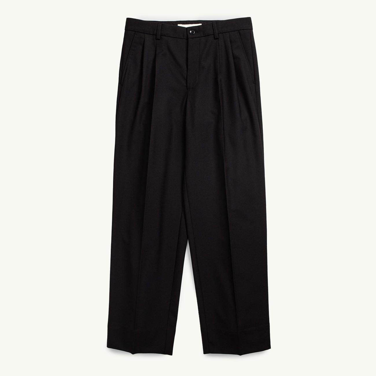 Benn Relaxed Twill Pleated Trouser - Black