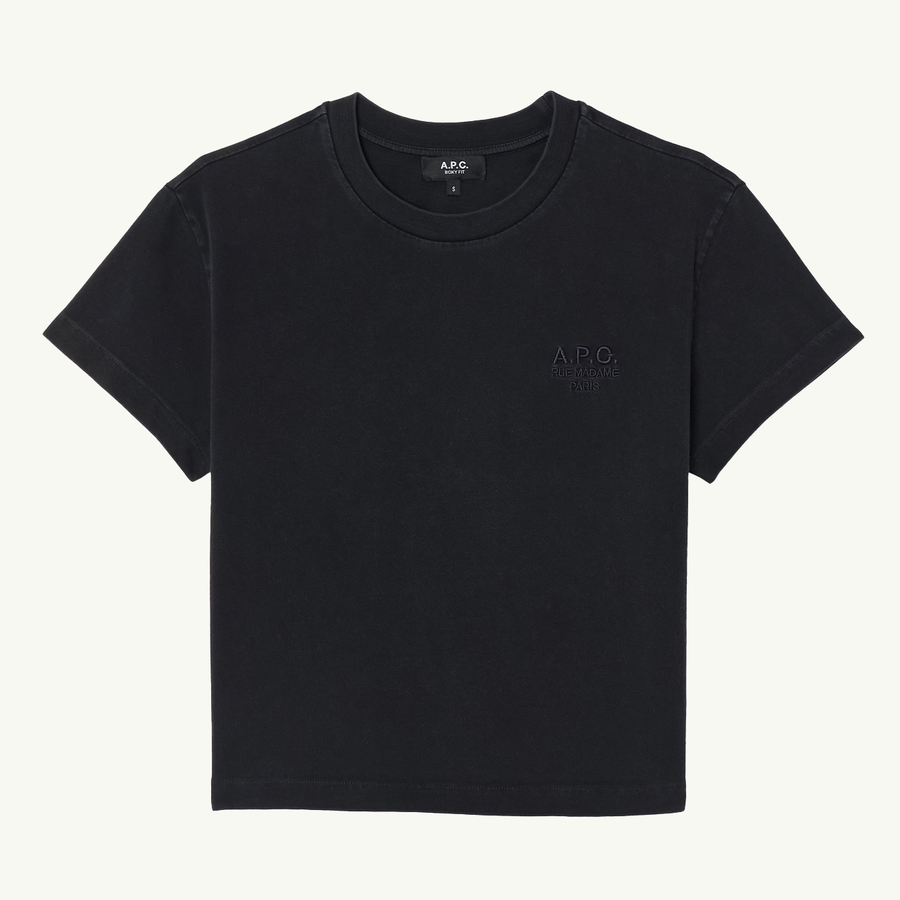 Boxy Rue Madame T-Shirt - Noir