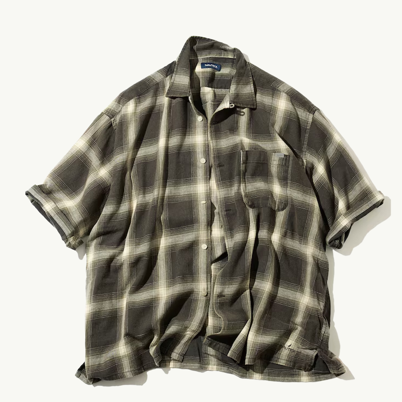 Ombre Bleached Short Sleeve Shirt - Olive
