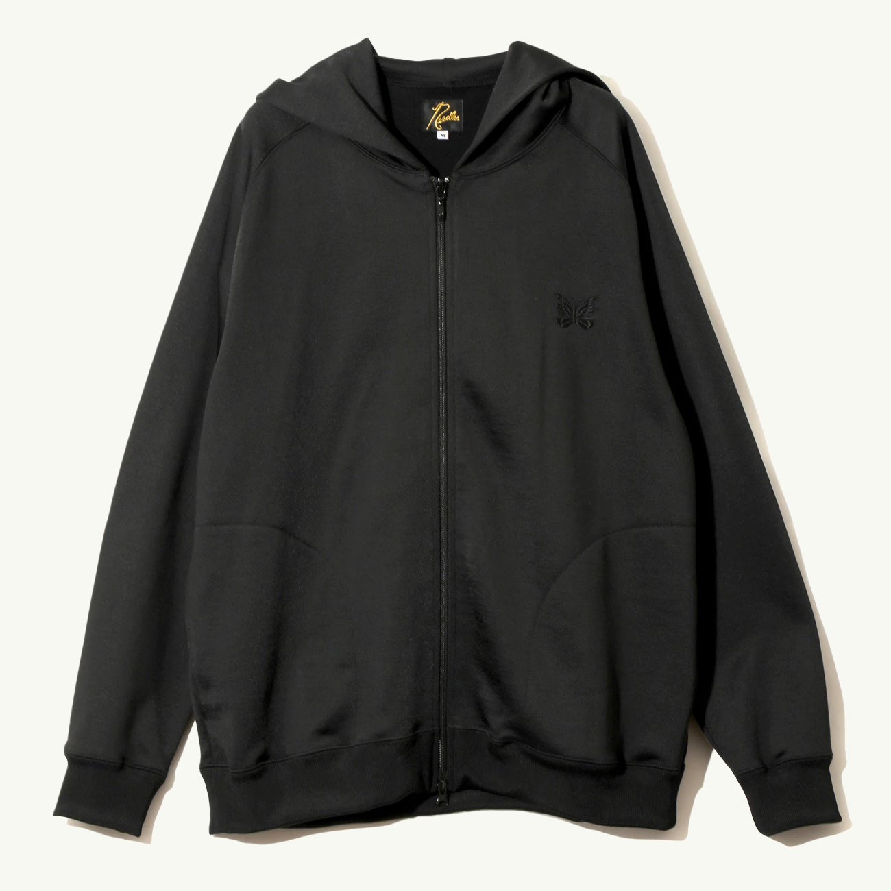 Zipped Hoody Bright Jersey - Black