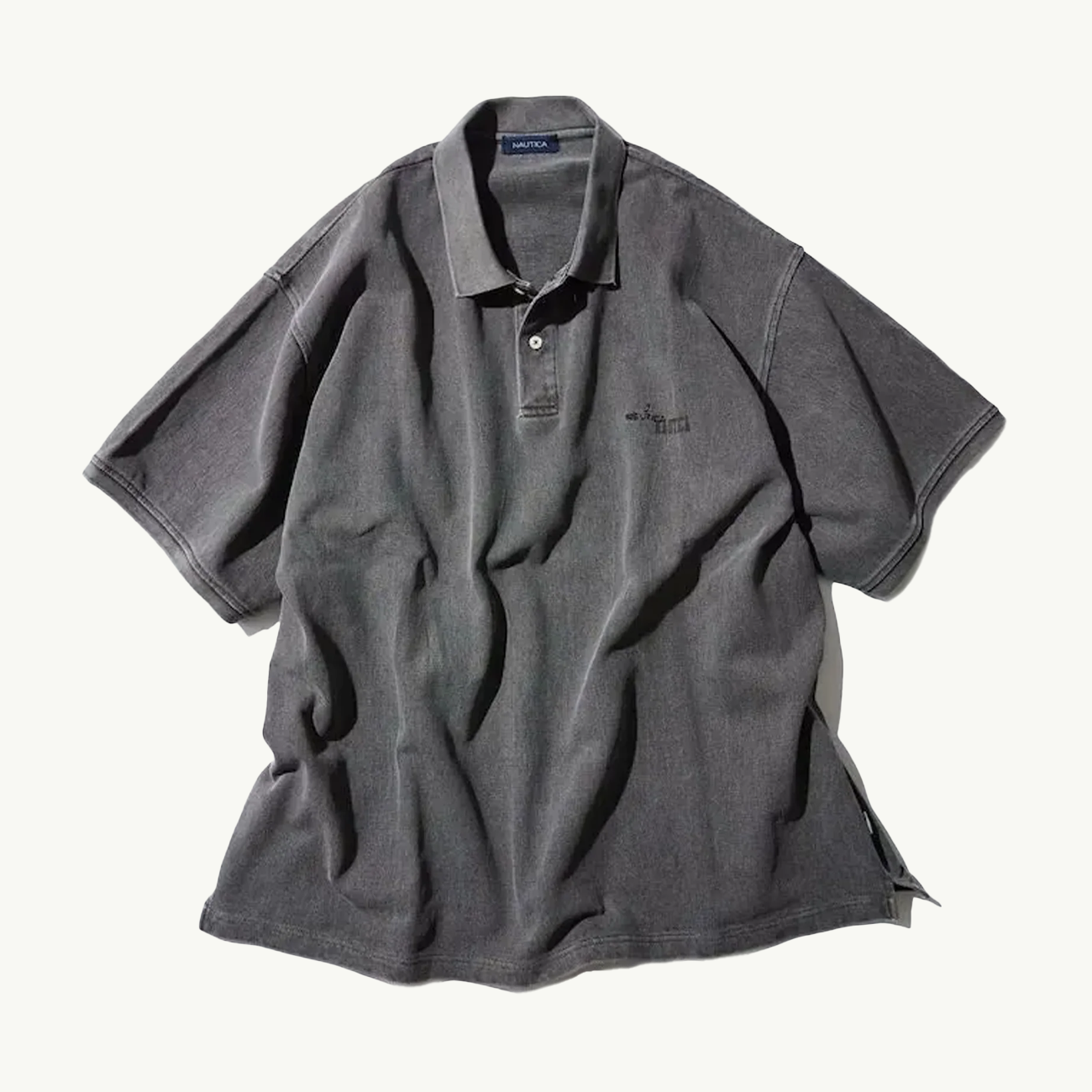 Pigment Dyed Solid Polo Shirt - Charcoal