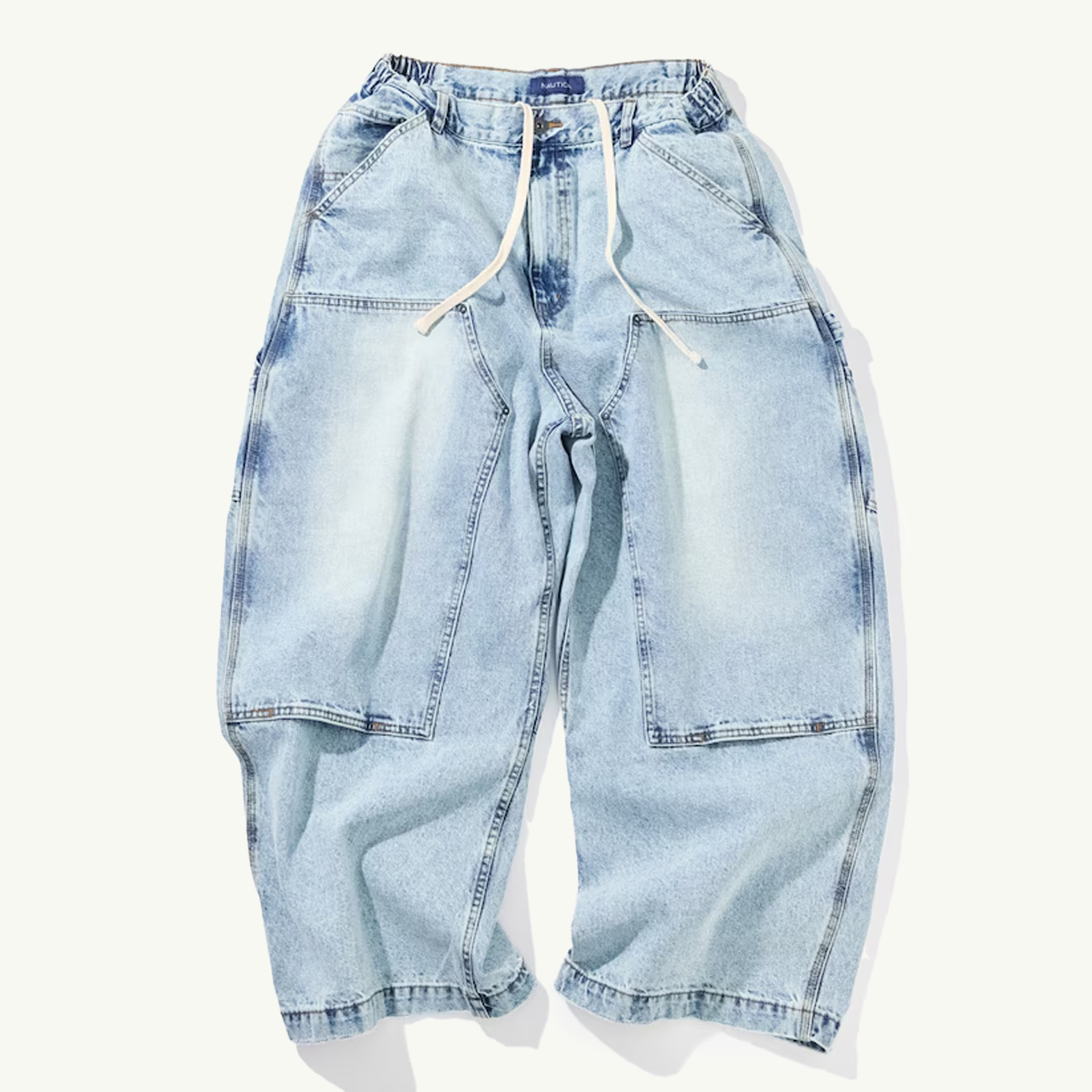 Super Wide Curve Double Knee Painter Denim - Blue