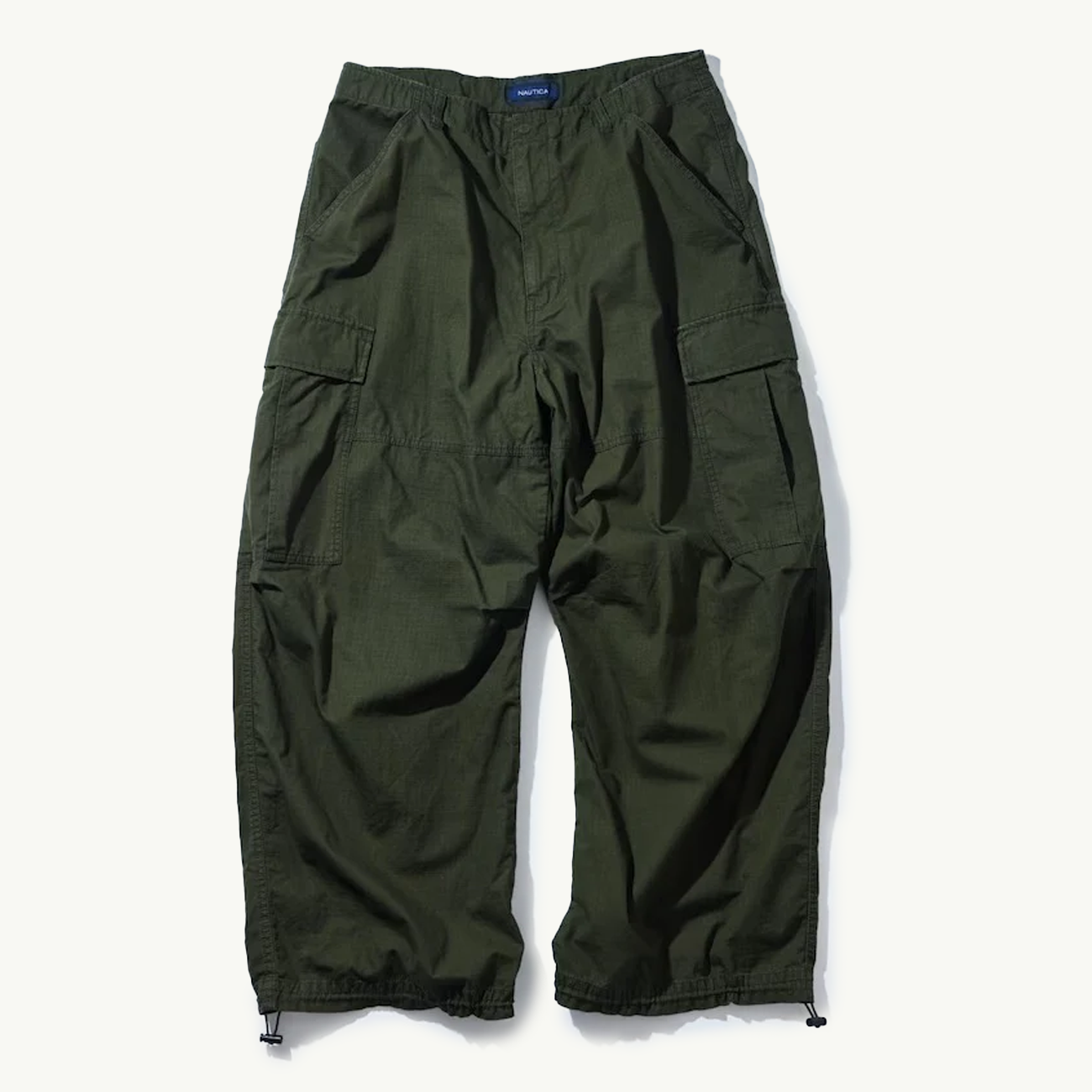 Super Wide Curve Cargo Pants - Green