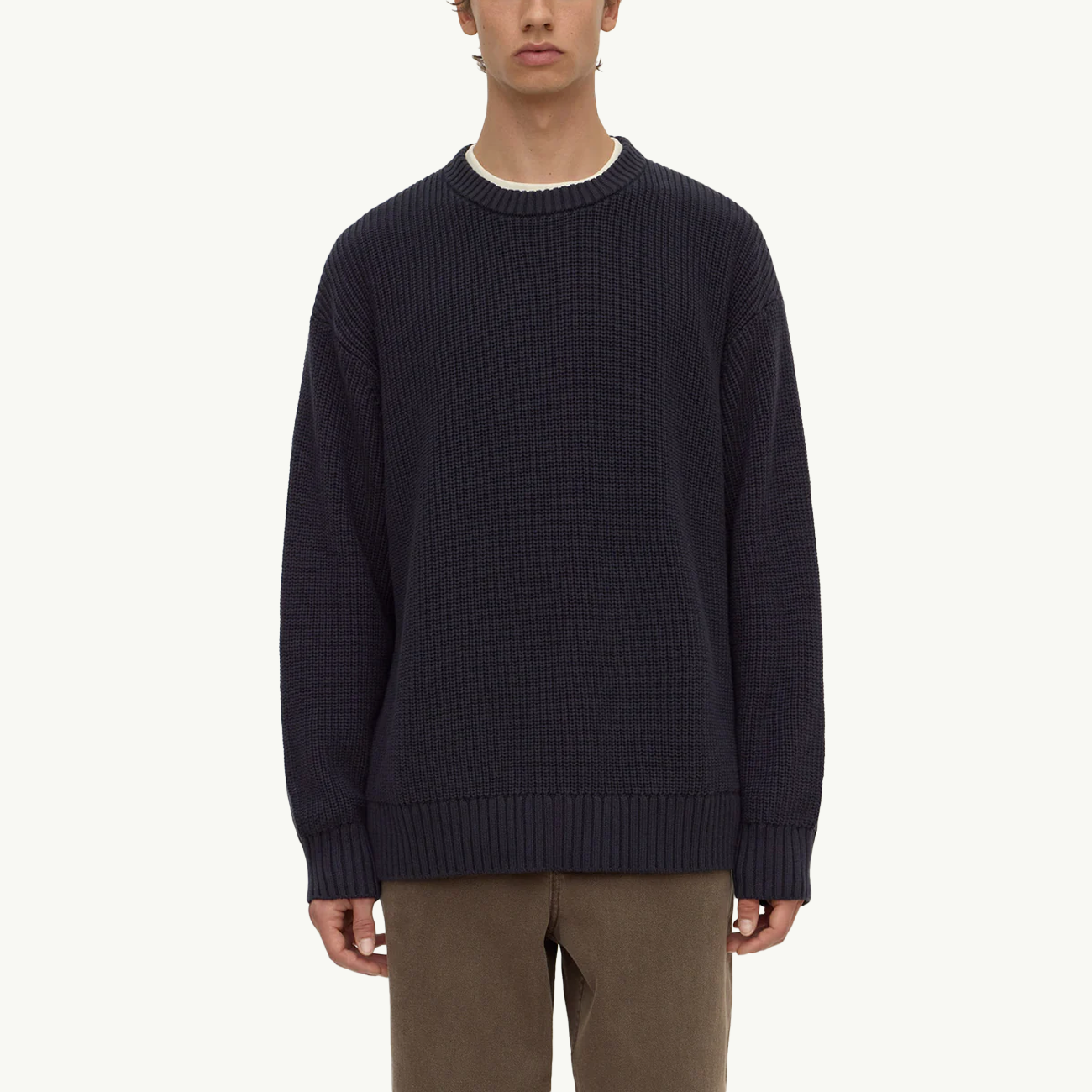 Carson Cotton Rib Knit - True Navy