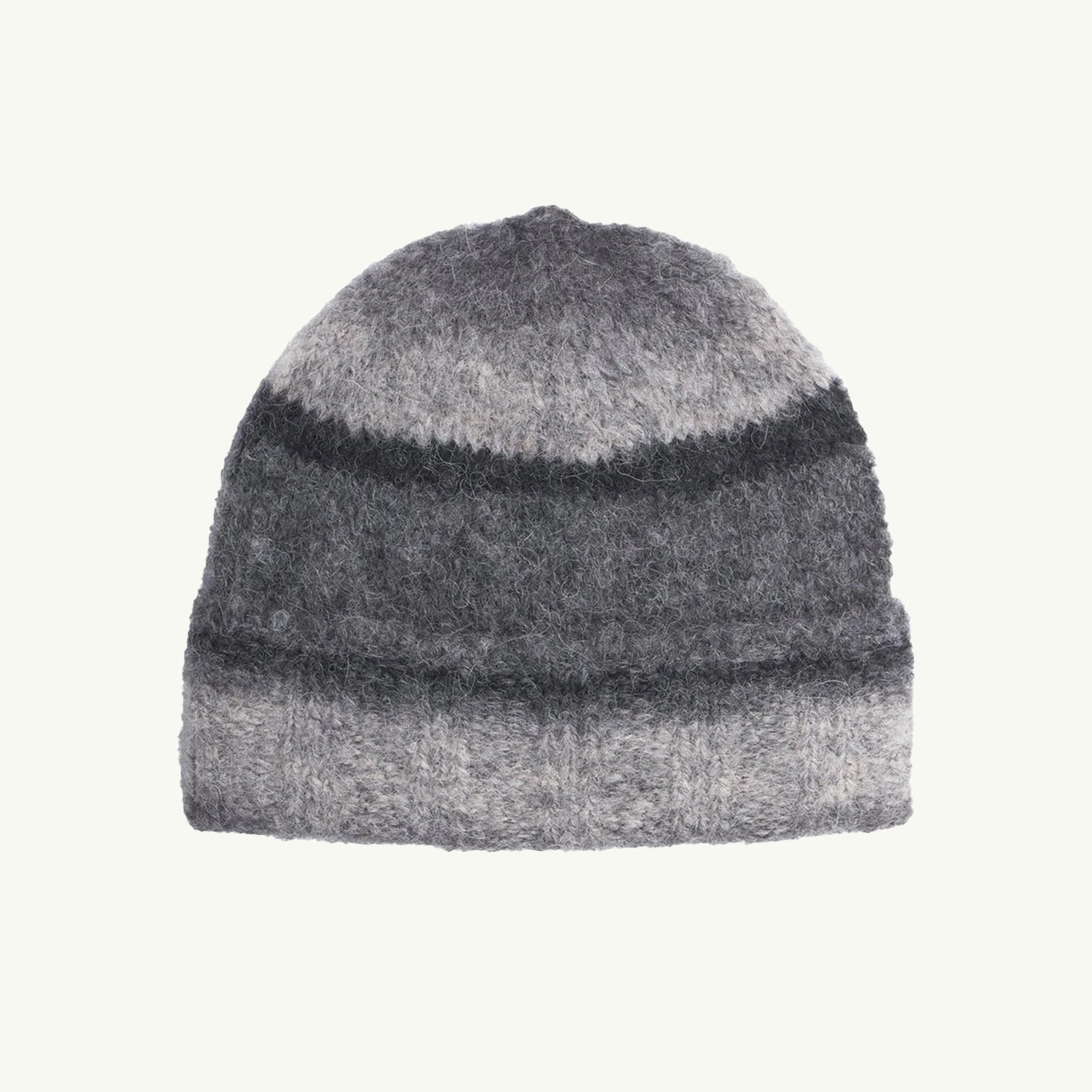 Gradient Alpaca Beanie - Charcoal Melange