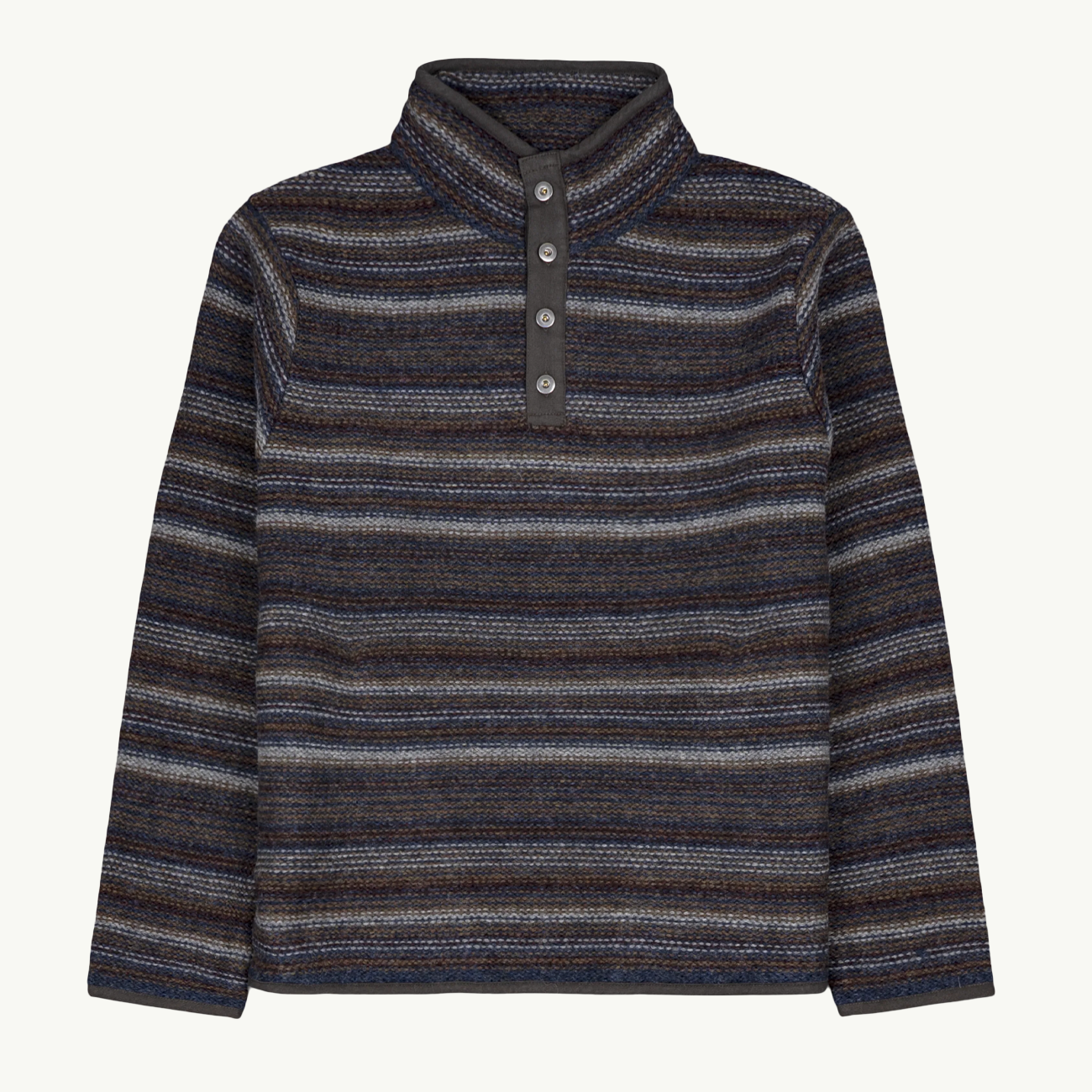 Striped Wool Knit Pullover - Olive