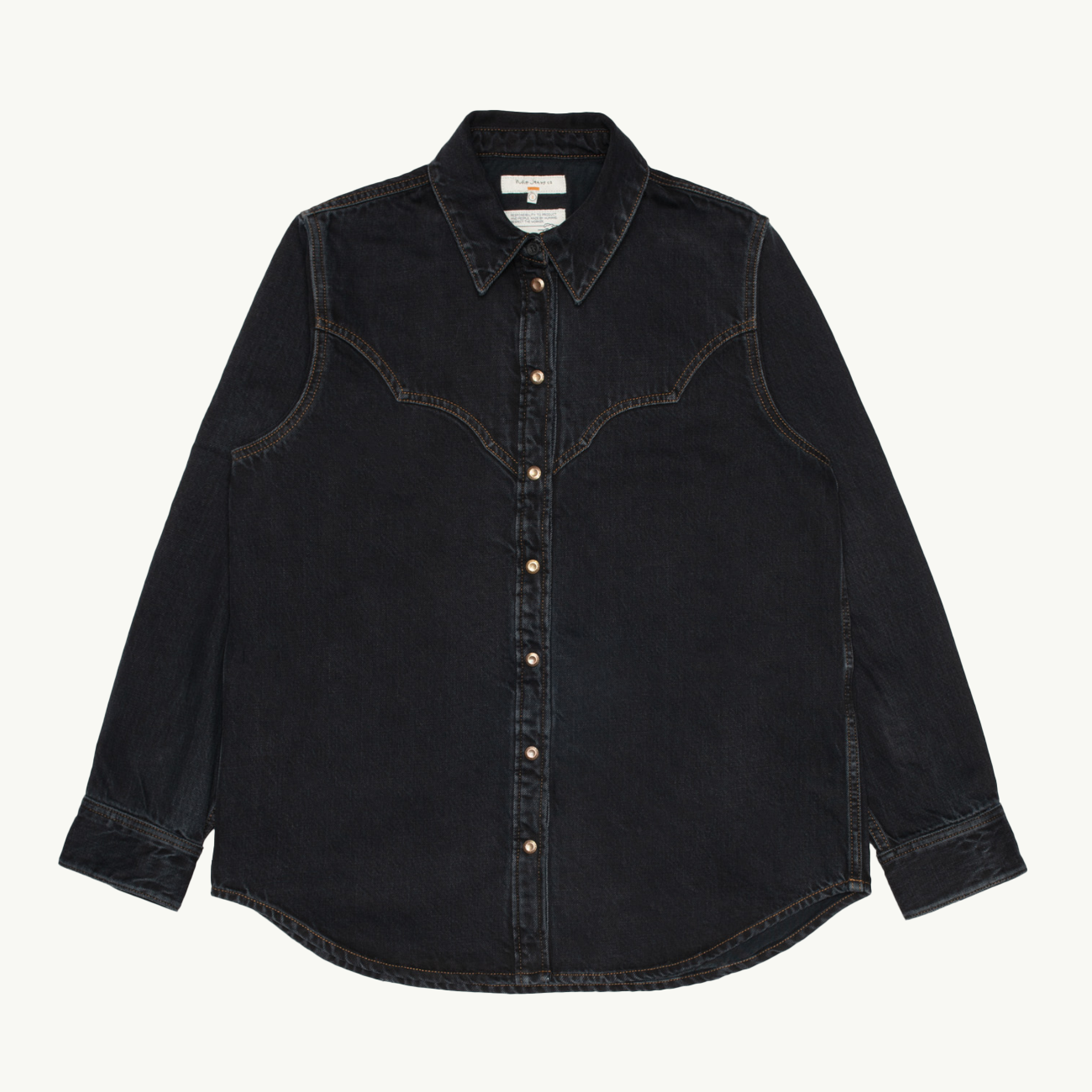 Lotta Western Cut Denim Shirt - Black