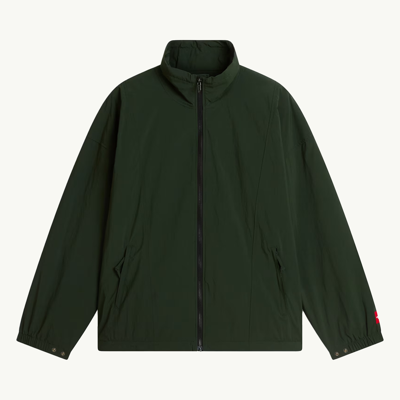 Red Box Nylon Fleece-Lined Jacket - Bottle Green