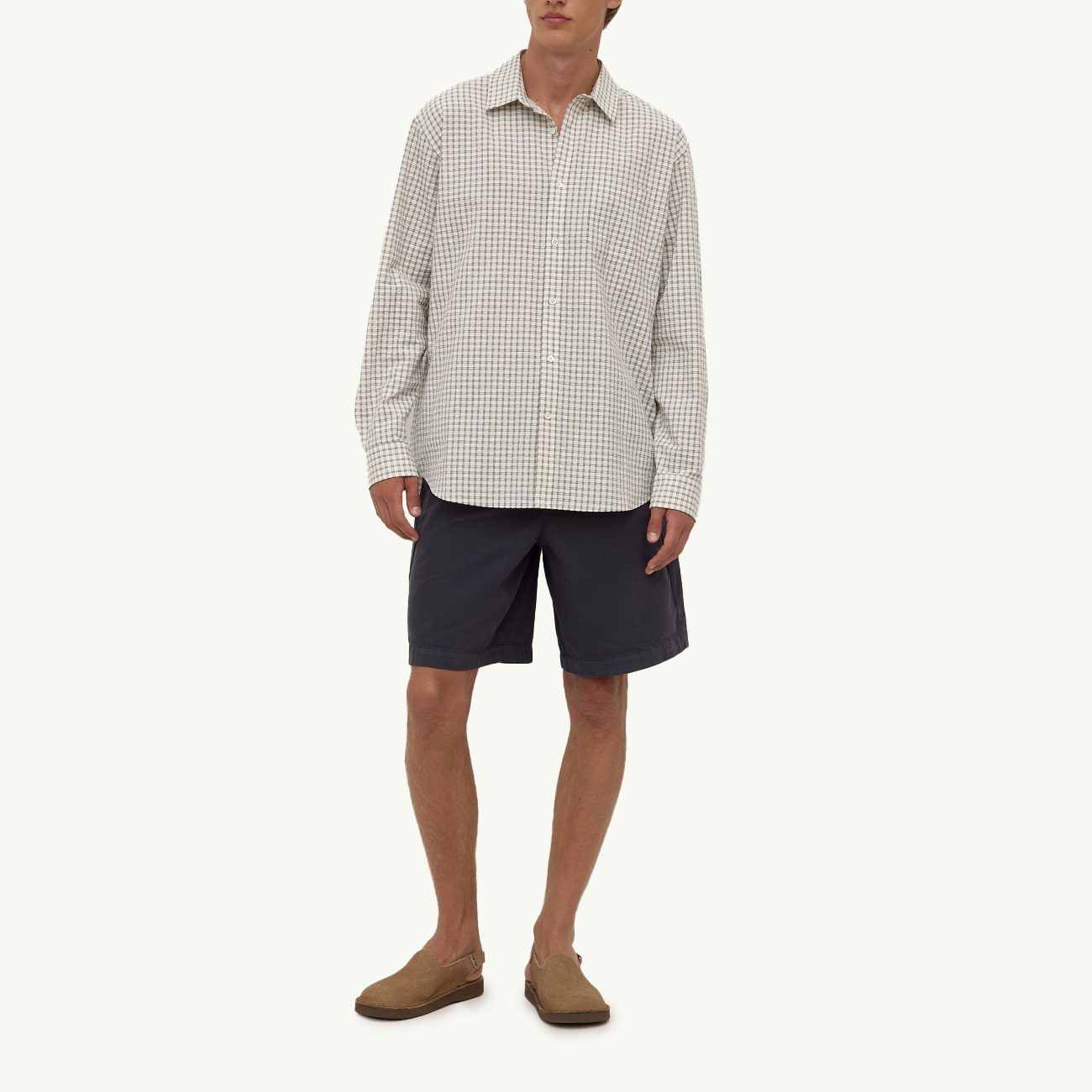 Bowie Long Sleeve Shirt - Ocean/Cream