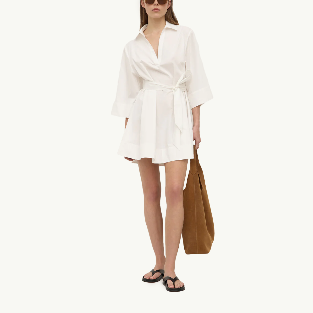 Claire Mini Shirt Dress - White