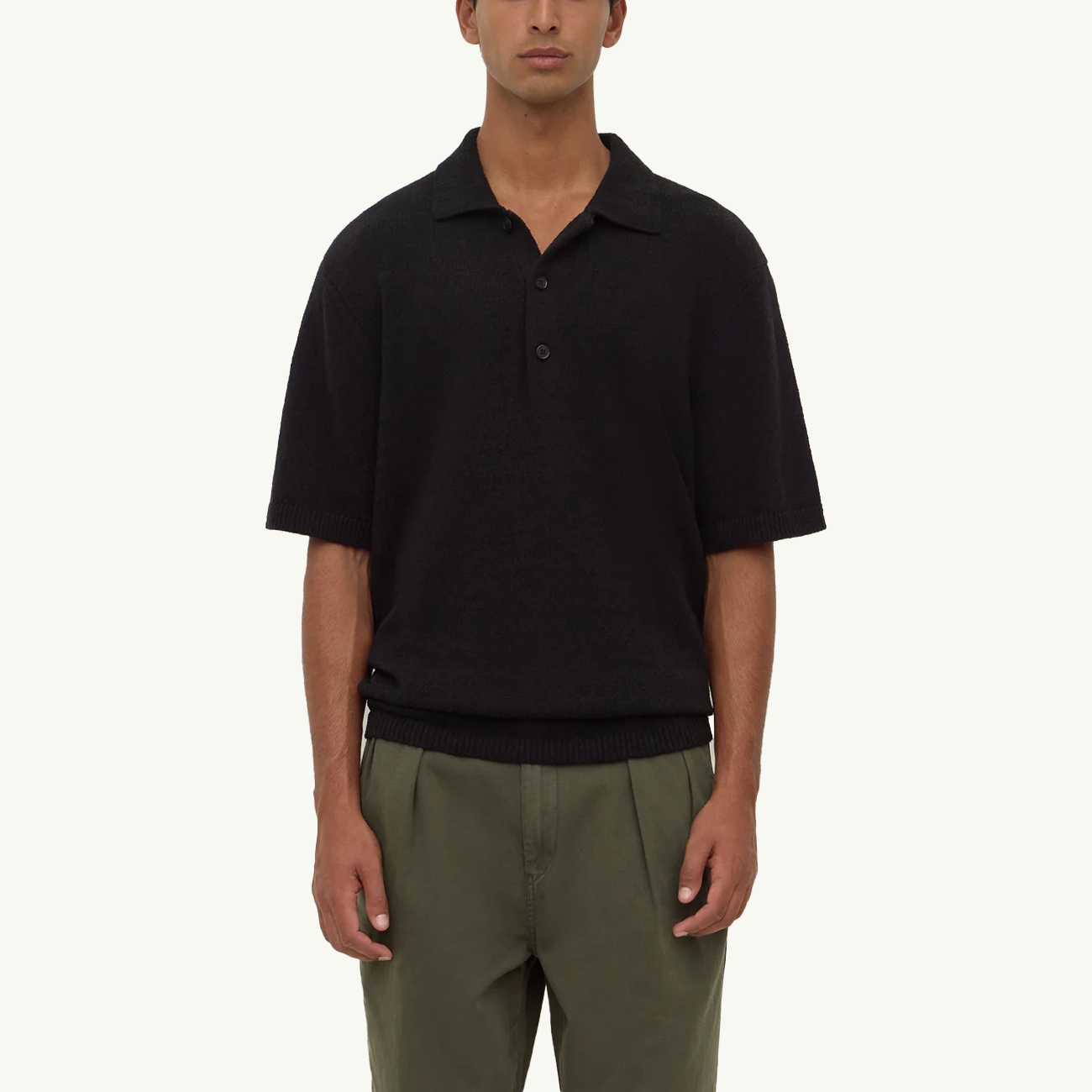 Martin Knit Polo - Black