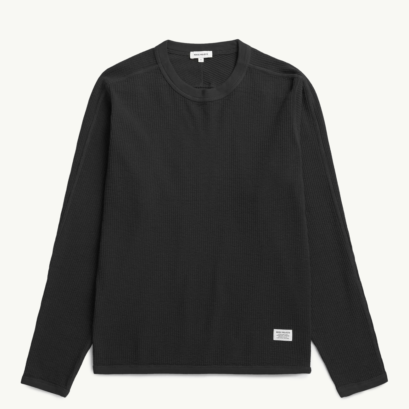 Stevns Cotton Hemp Military Rib LS T-Shirt - Black