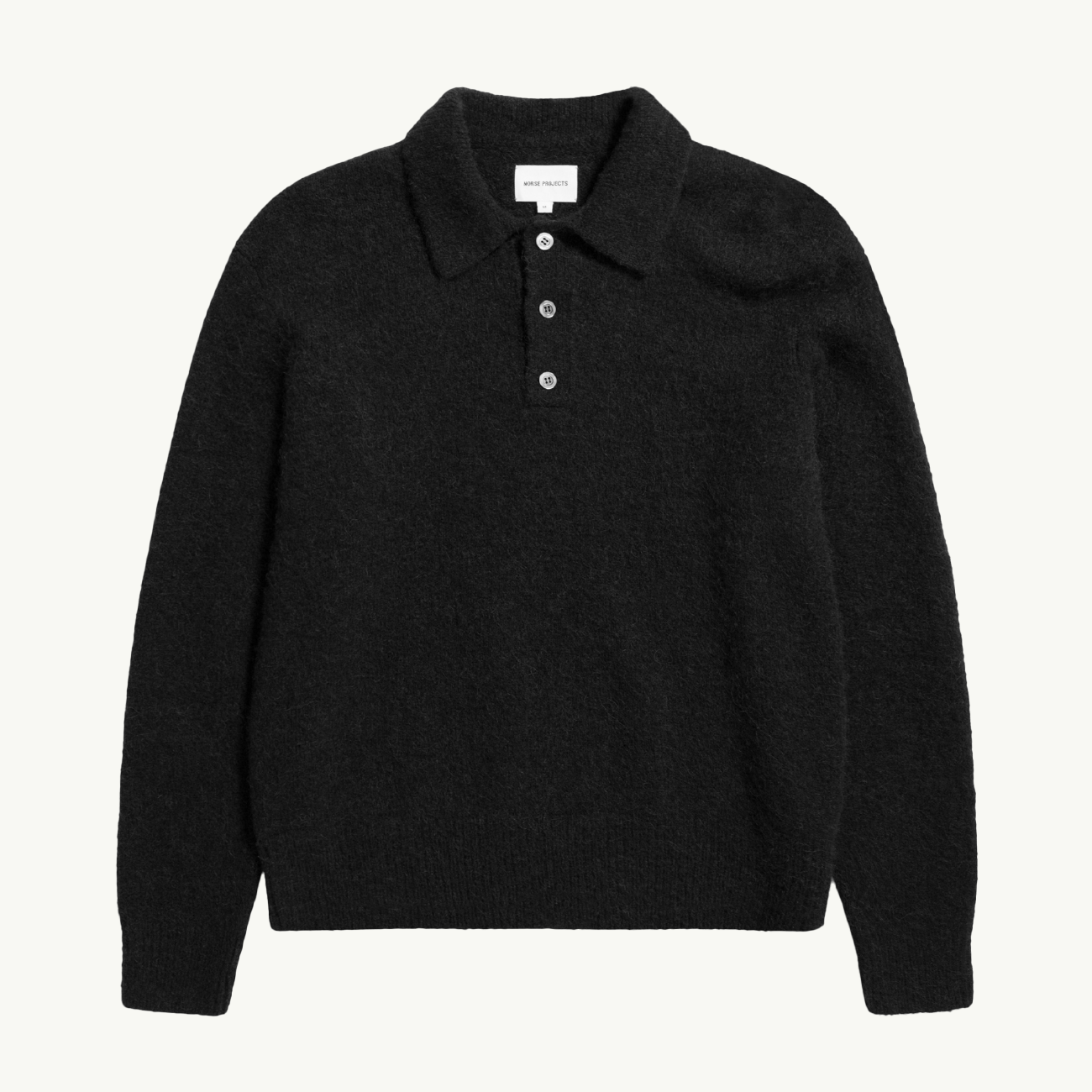 Rasmus Relaxed Brushed Polo - Black