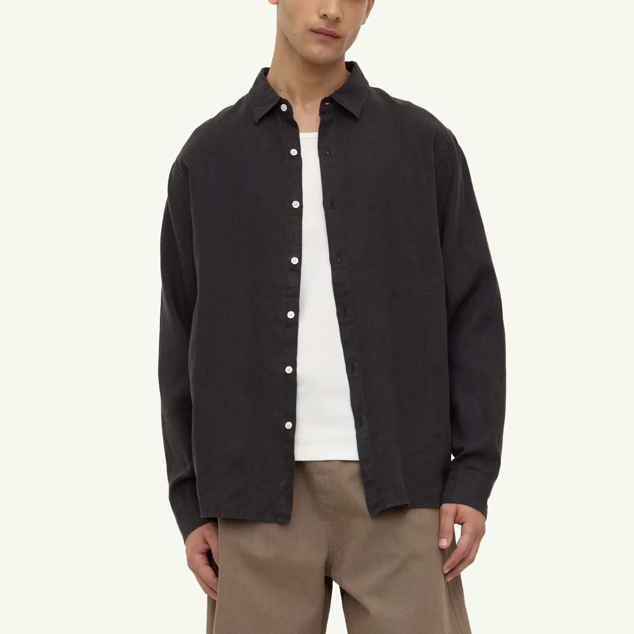 Everyday Linen LS Shirt - Black