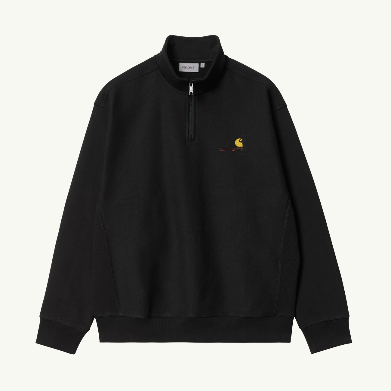 Half Zip American Script Sweat - Black
