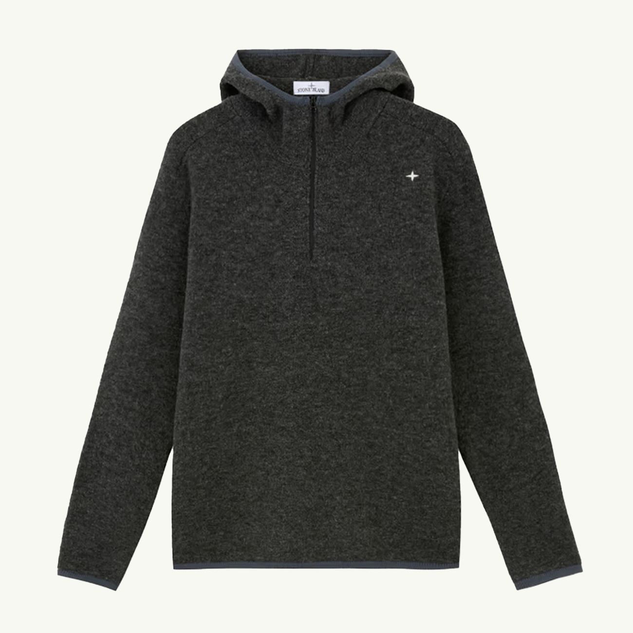 Knitwear Stellina Wool Blend Hooded Quarter Zip - Lead Grey 6281