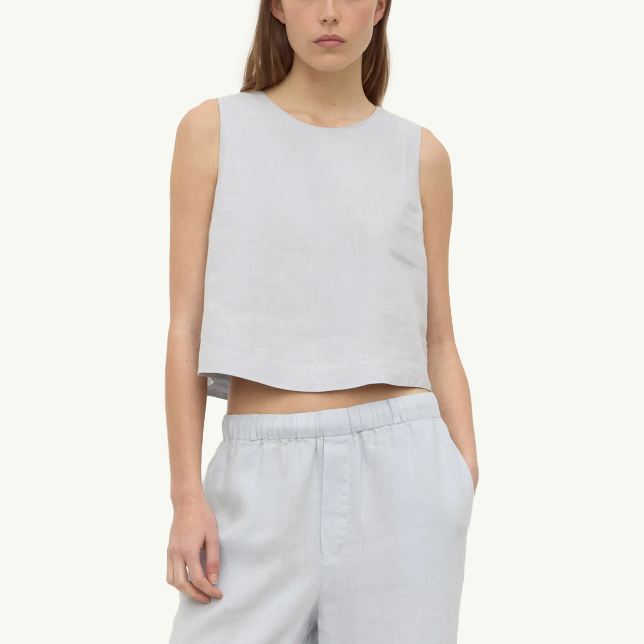 Estelle Linen Top - Cloud