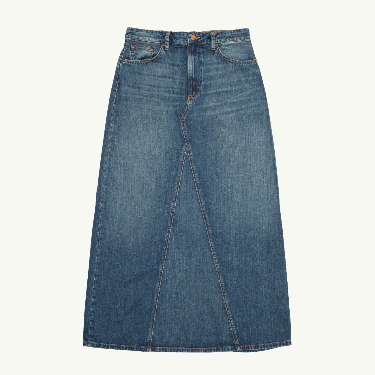 Tanja Skirt Orange Painter - Mid Blue