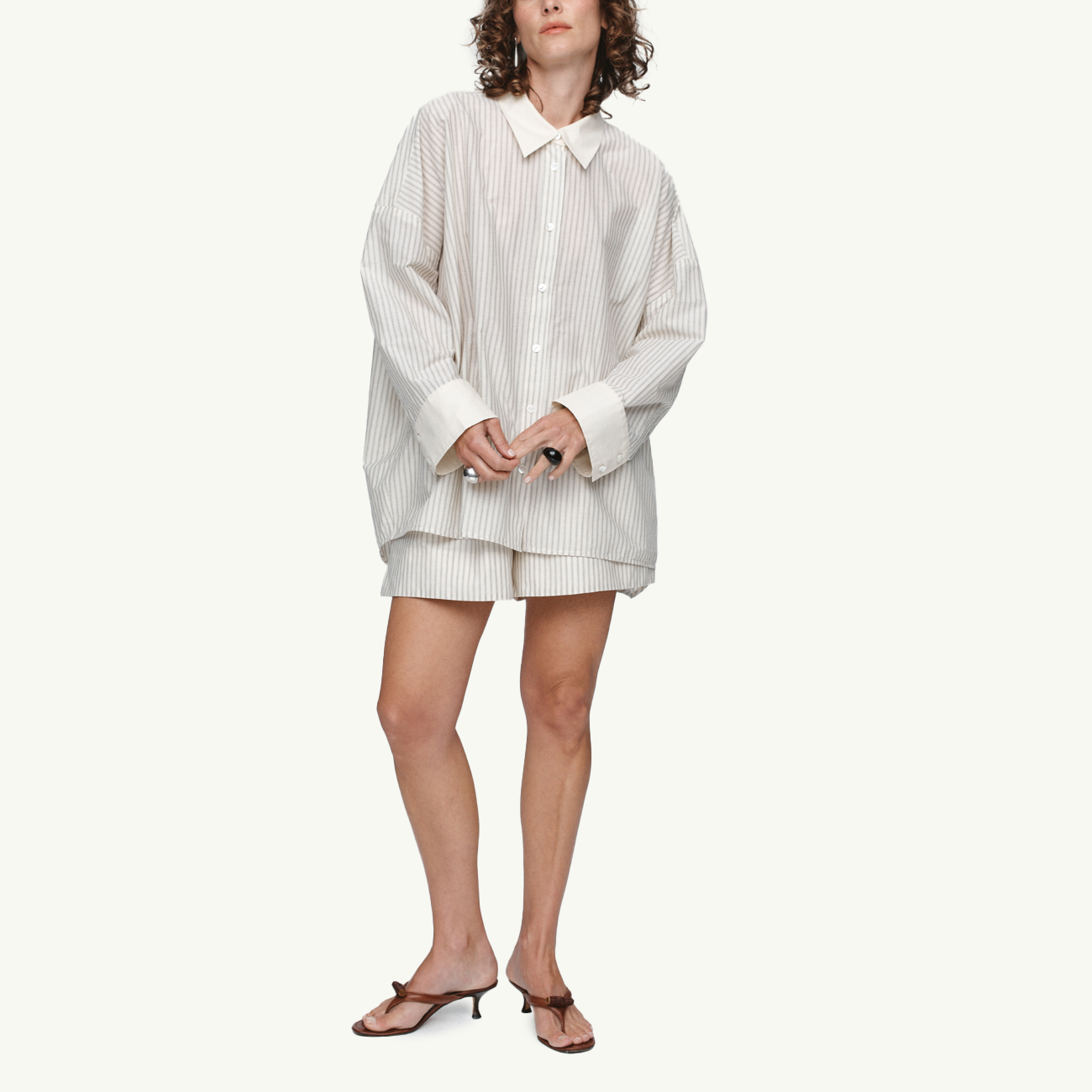 Edie Shirt - Grey Stripe