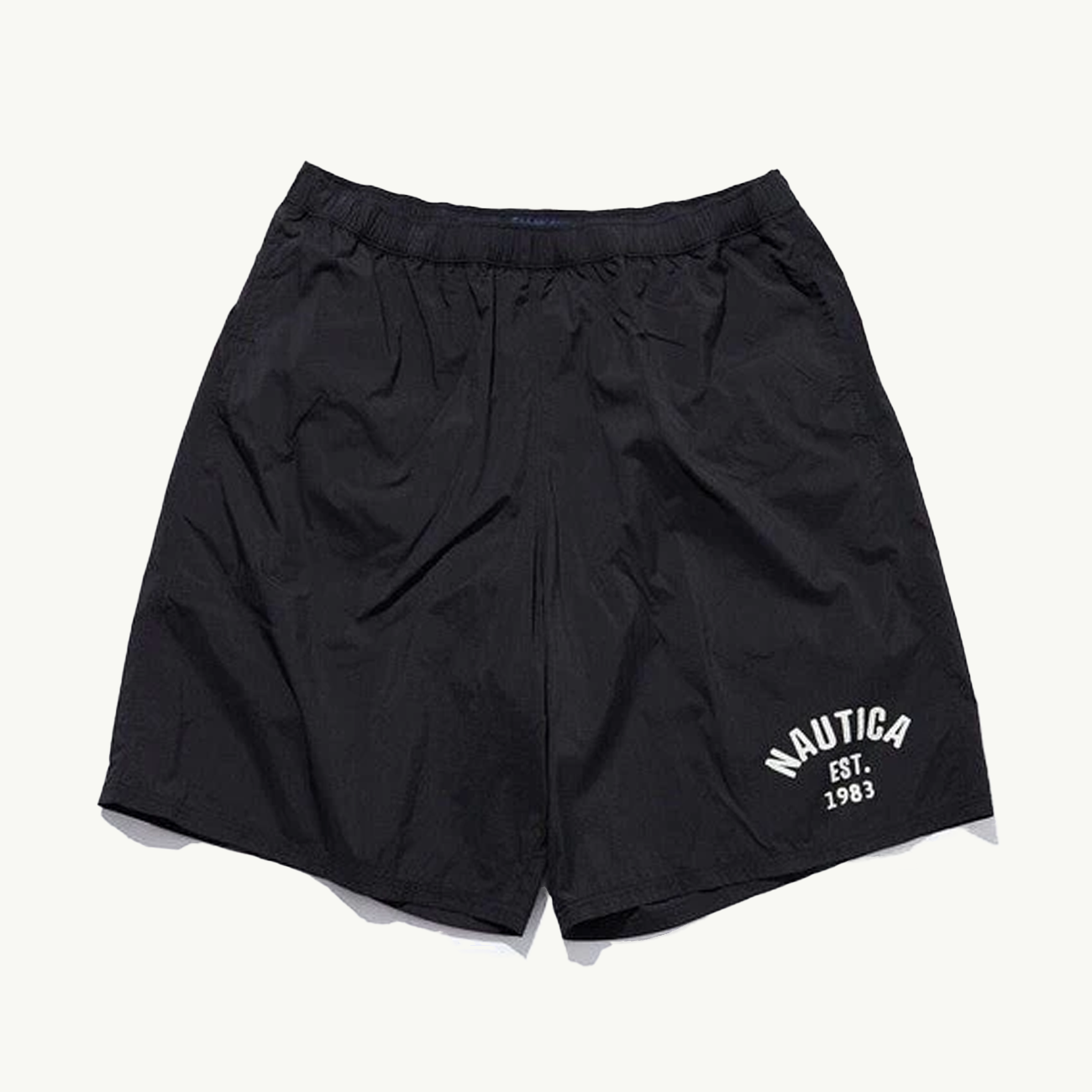 Water Repellent Nylon Track Short - Black