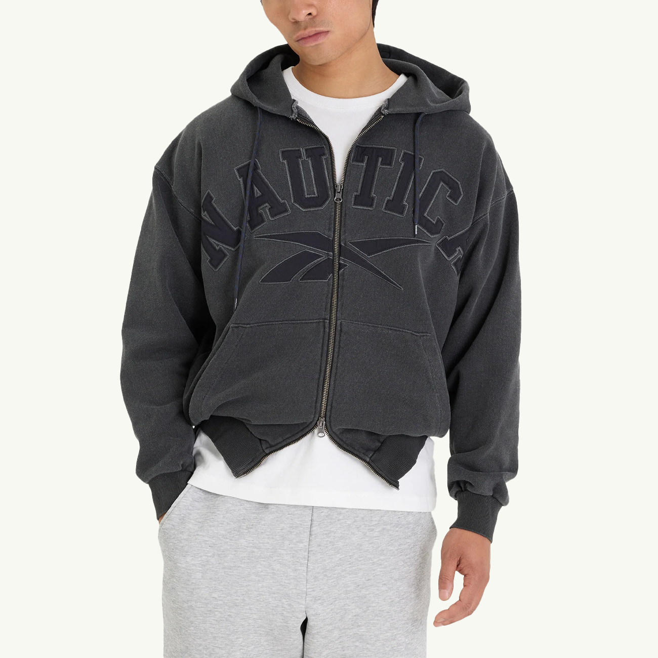 Nautica Japan x Reebok Pigment Dyed Zip Hoodie - Black
