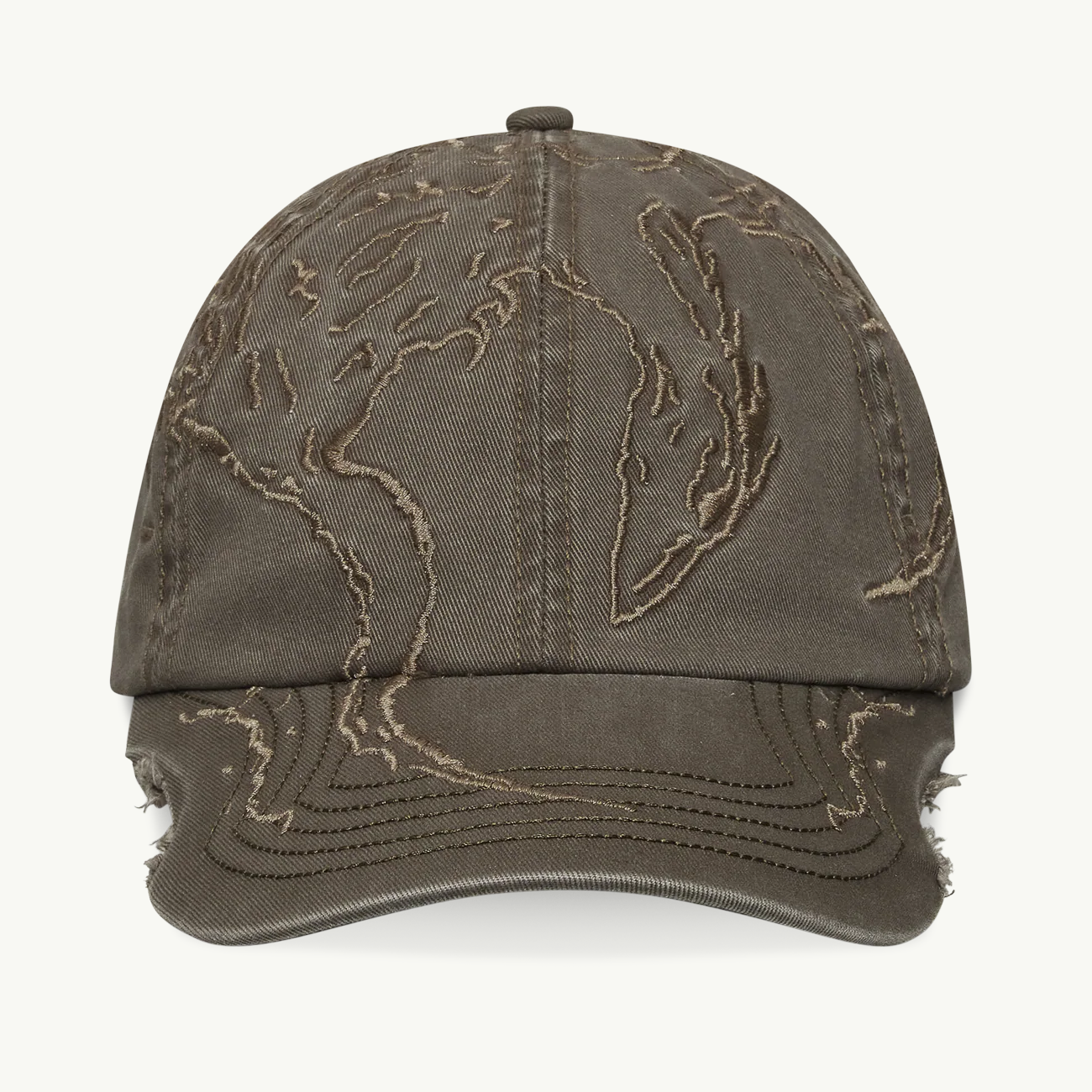 Ryli Embriodered 6 Panel Cap - Sage Green