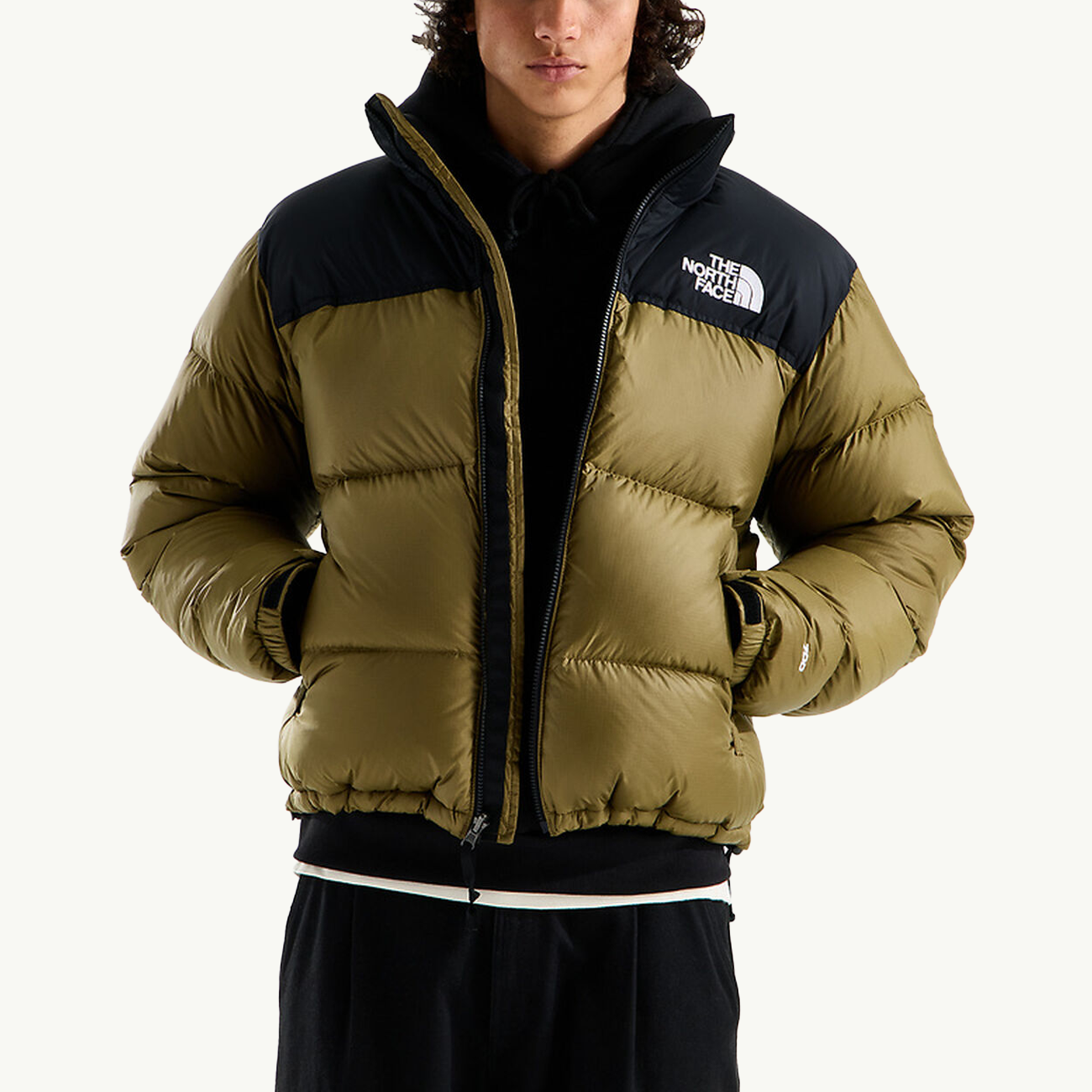 96 Retro Nuptse Jacket - Caraway Seed/TNF Black