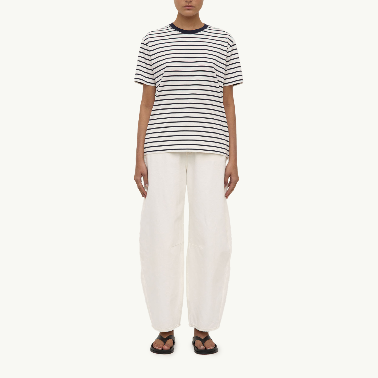 Leony Stripe Tee - True Navy/Antique White