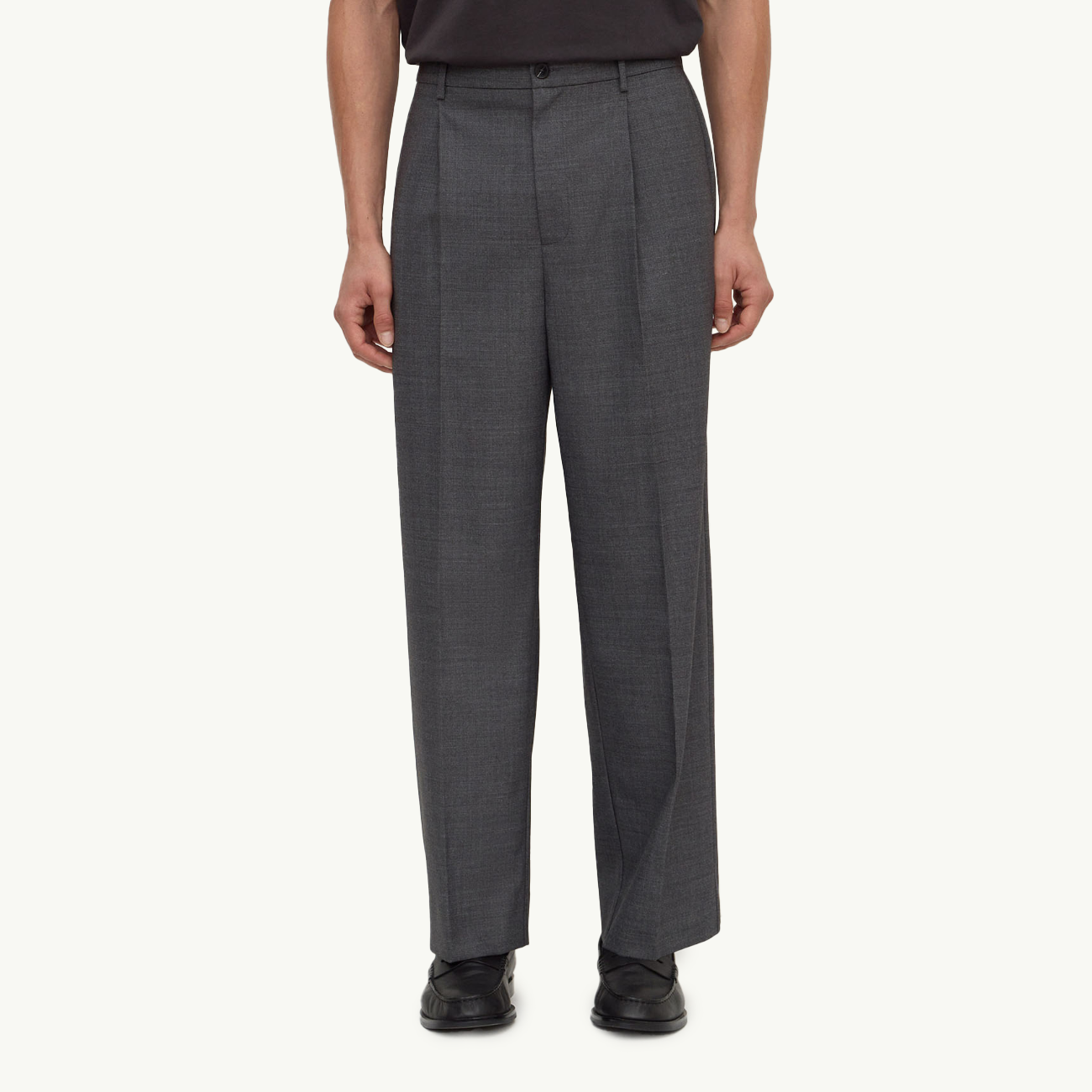 Brody Tapered Wool Pant - Charcoal Marle