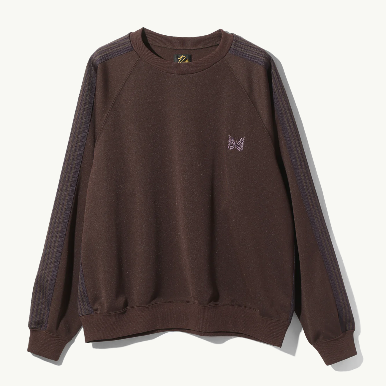 Track Crew Neck Shirt Poly Smooth - Dark Brown