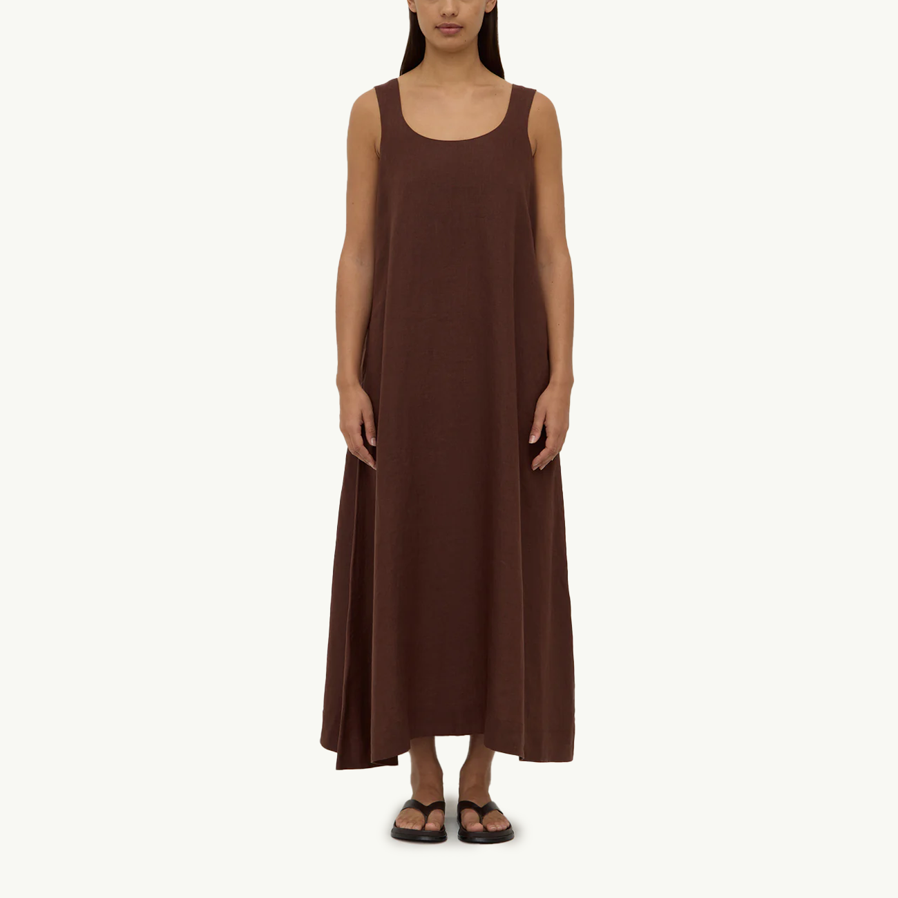 Maree Linen Maxi Dress - Espresso