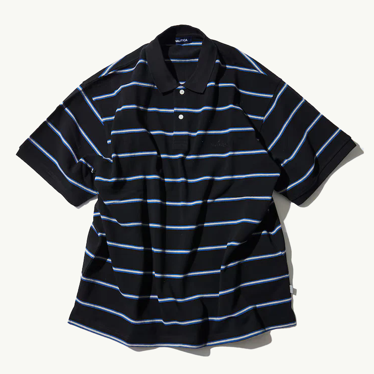 Striped Pique Polo Shirt - Black