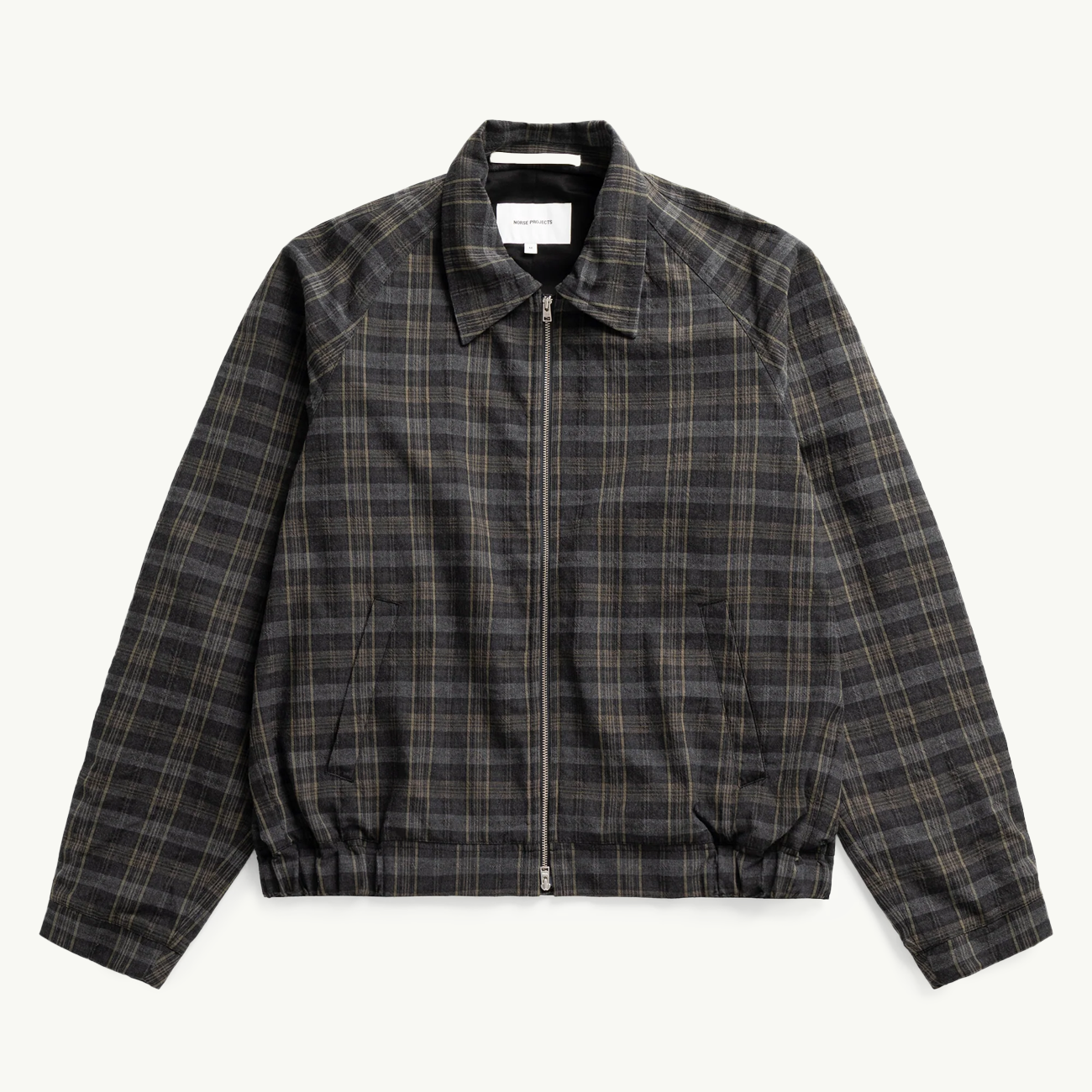 Stensholt Cotton Wool Check Blouson - Charcoal Grey