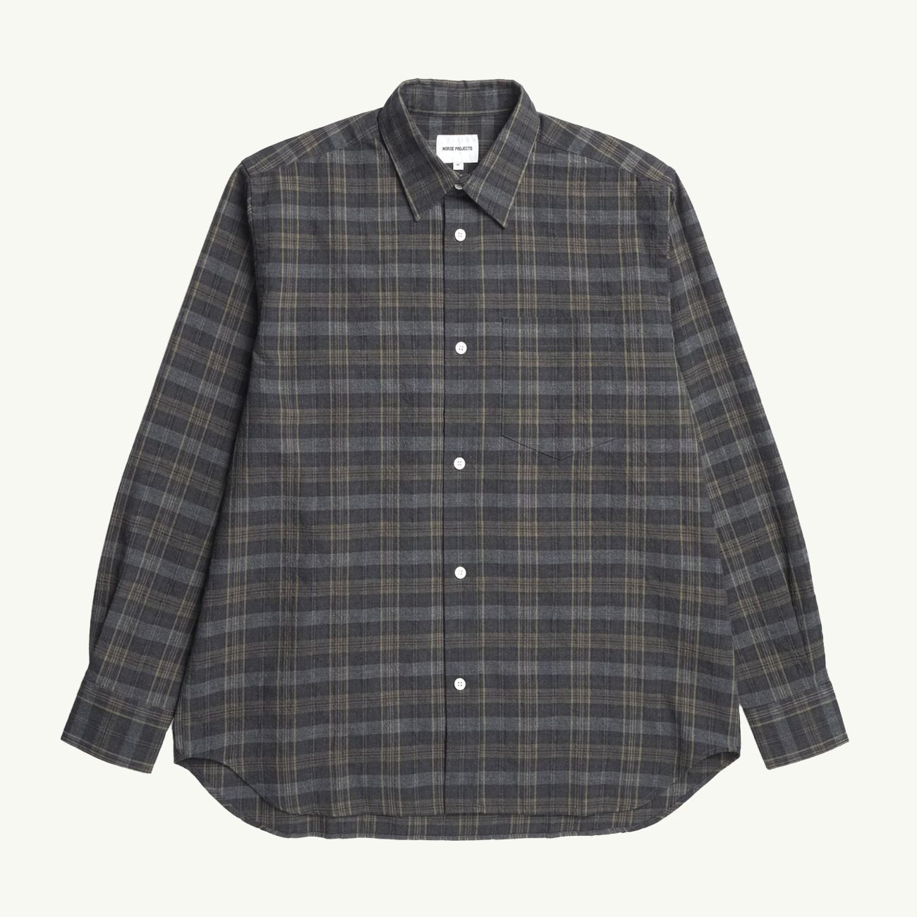 Ole Oversized Wool Check Shirt - Charcoal Grey