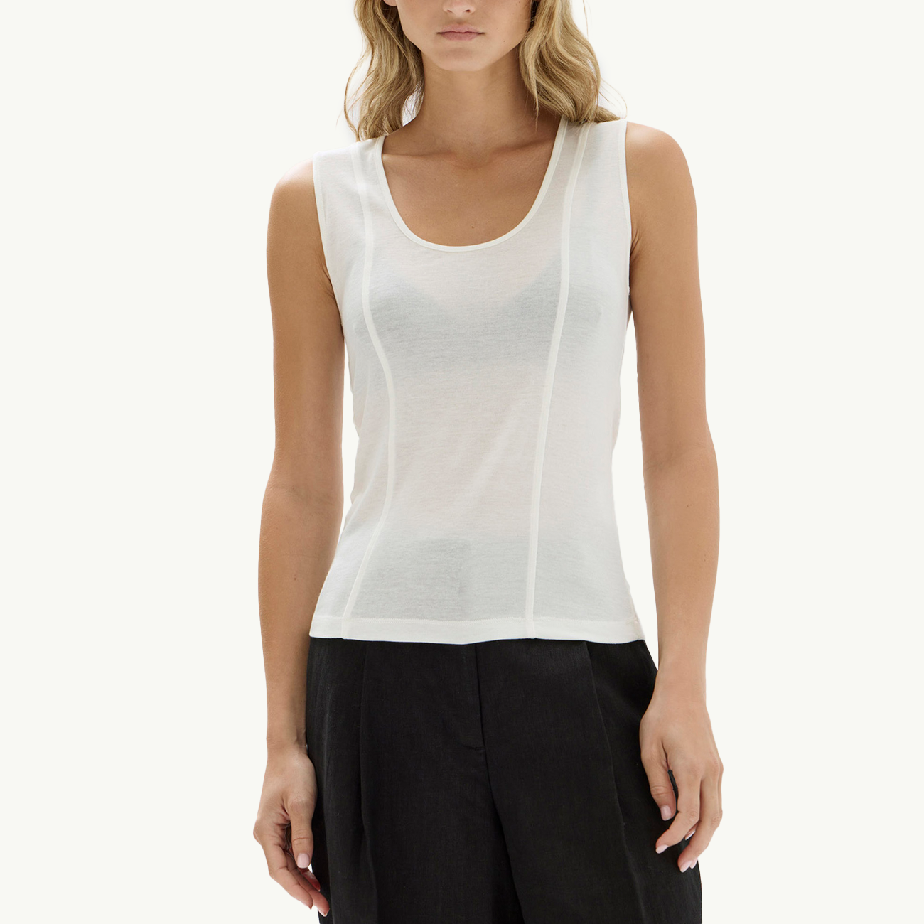 Penelope Jersey Tank - White