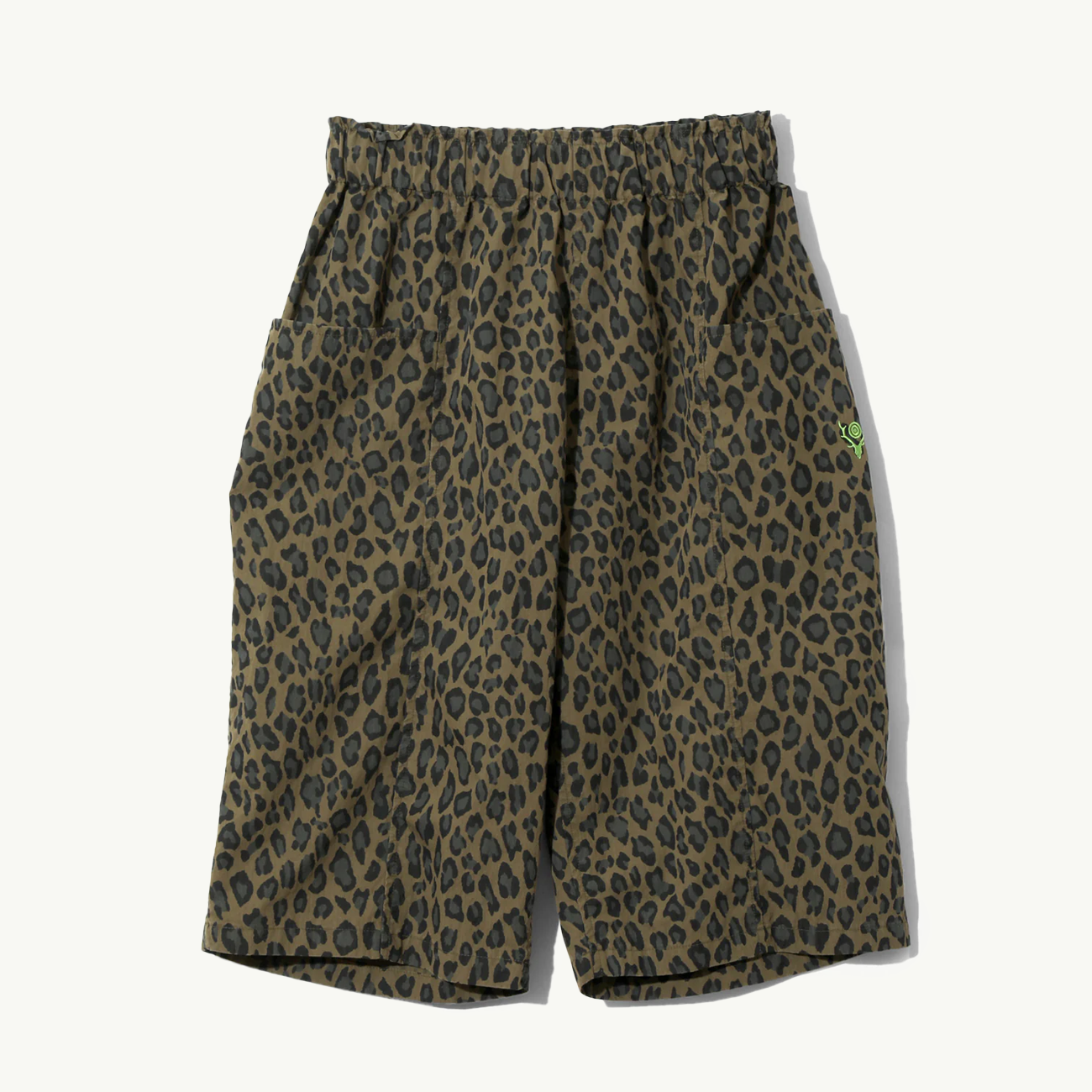 Army String Cropped Pant - Leopard