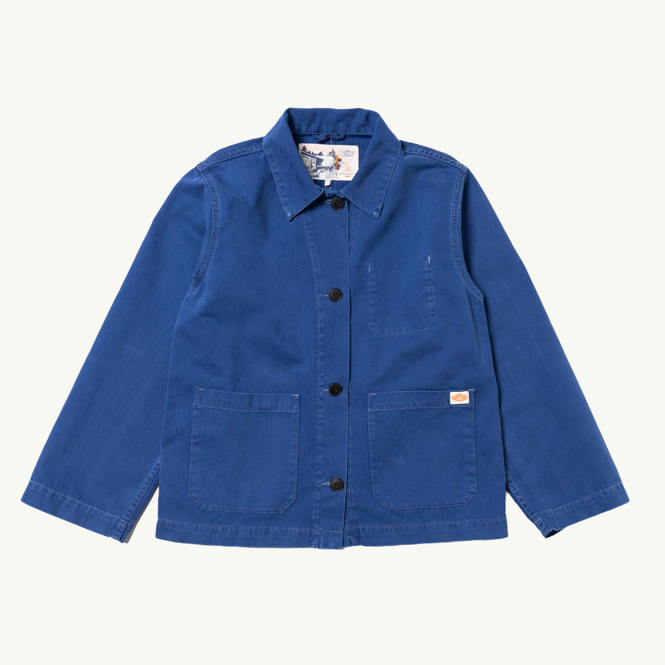 Lovis Herringbone Denim Jacket - Blue