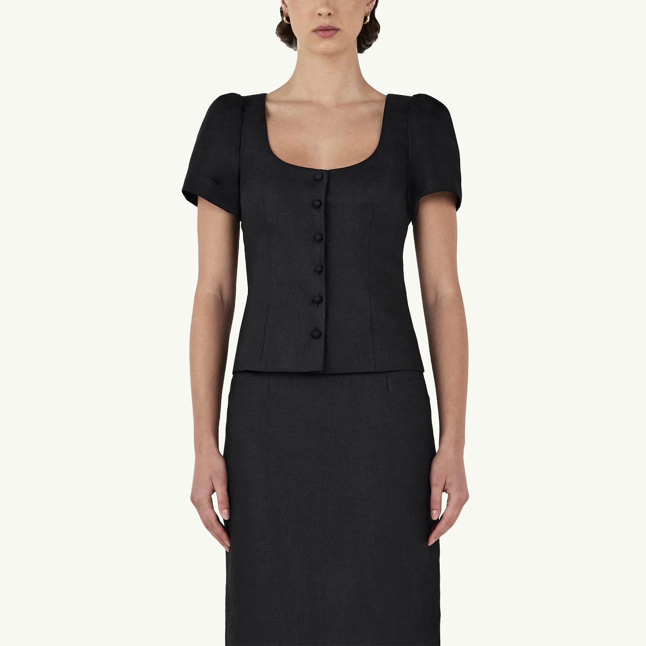 Sellar Linen Top - Black