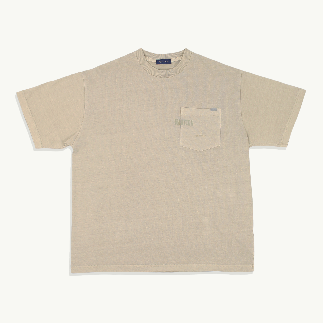 Garment Pigment Dyed Hidden Logo Pocket Tee - Beige