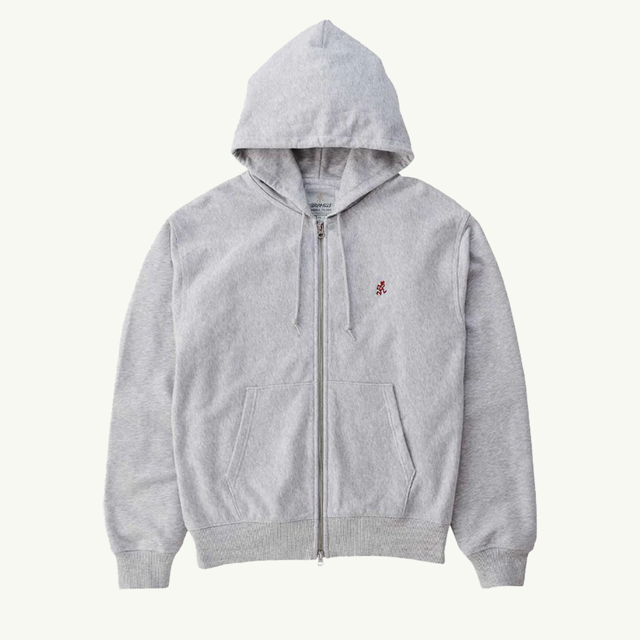 One Point Zip Hooded Sweatshirt - Heather Ash