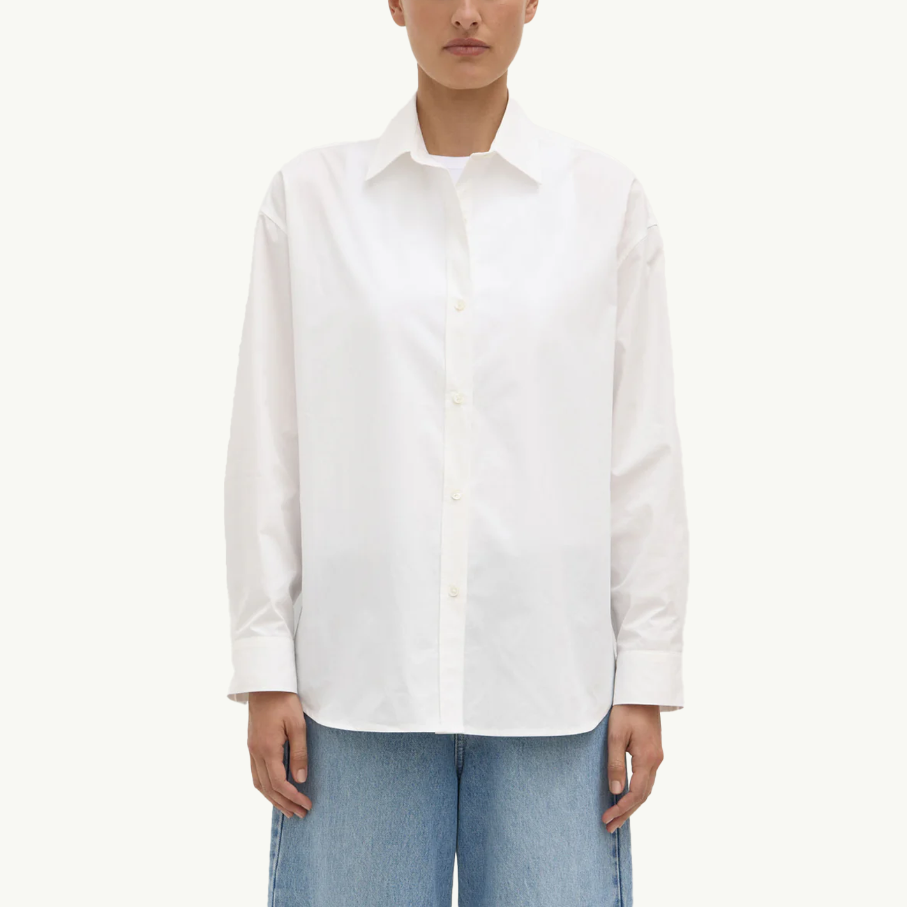 Marigold Poplin Longsleeve Shirt - White