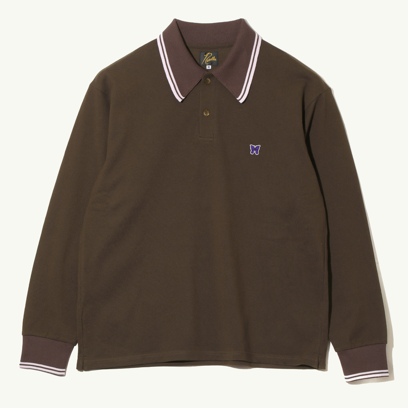 Regular Collar LS Polo Cotton Pique - Brown
