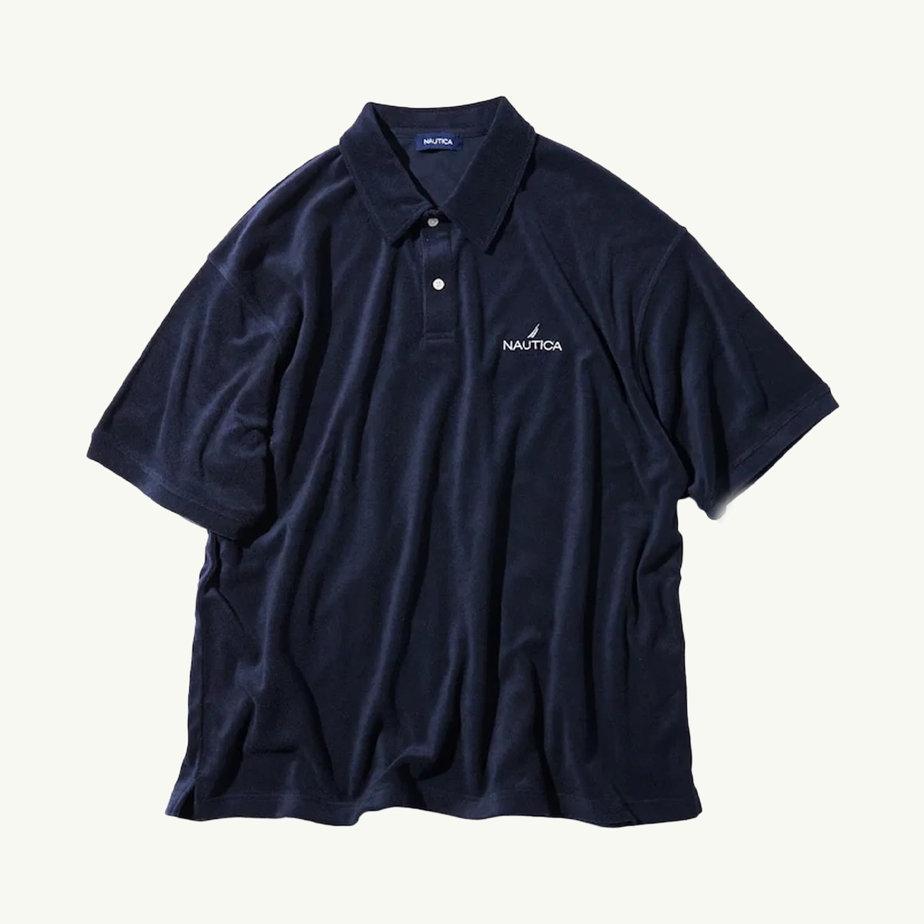 Pile Fabric SS Polo Shirt - Navy