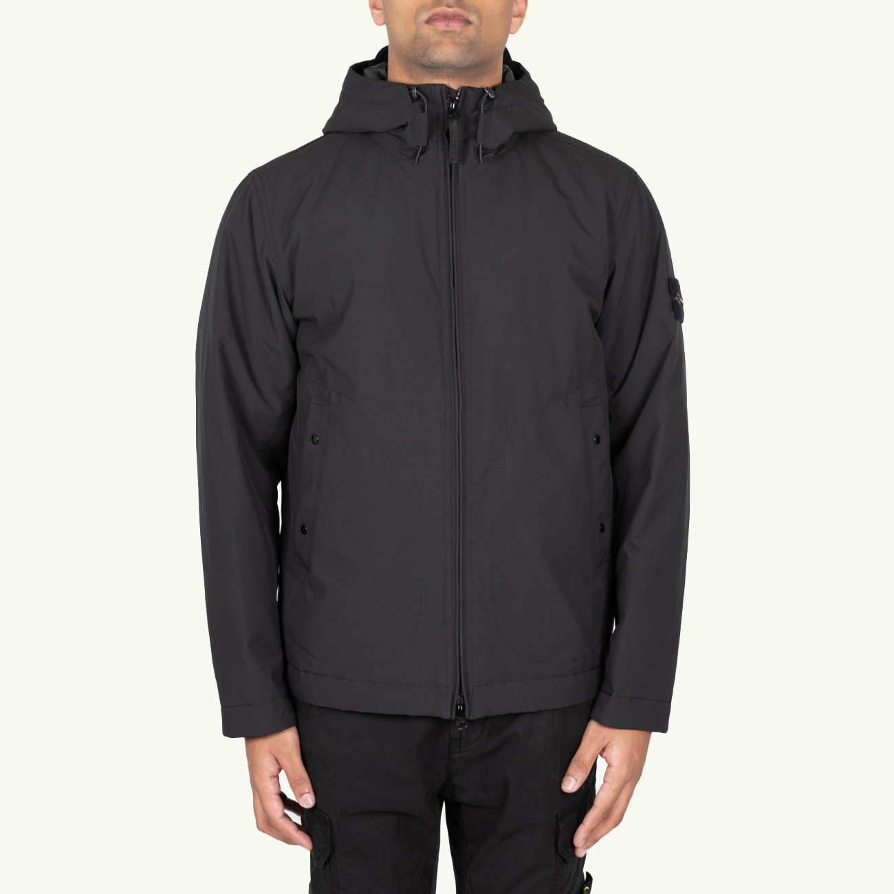 Jacket Patch Hooded Soft Shell Primaloft - Black 2981