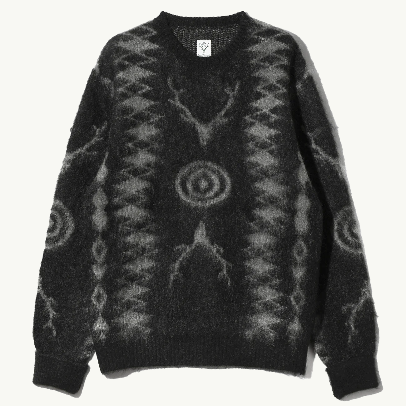 Mohair Crew Neck Sweater - Black
