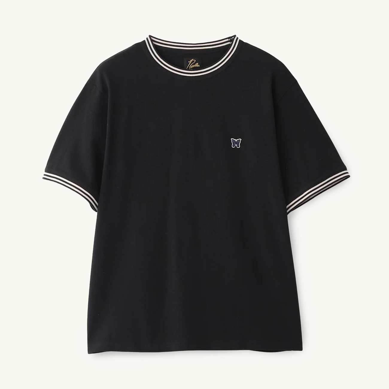 Ringer Tee Cotton Pique - Black